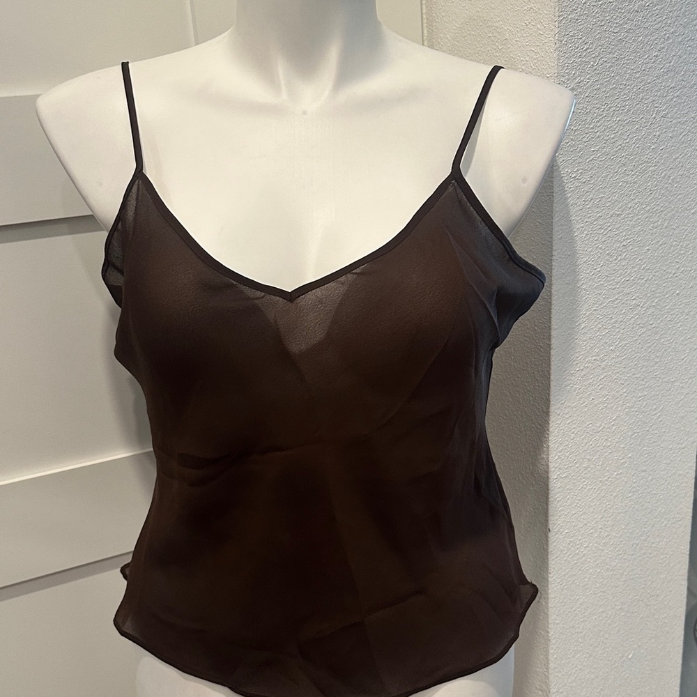 Chaps Dark Brown Women's Camisole Size L